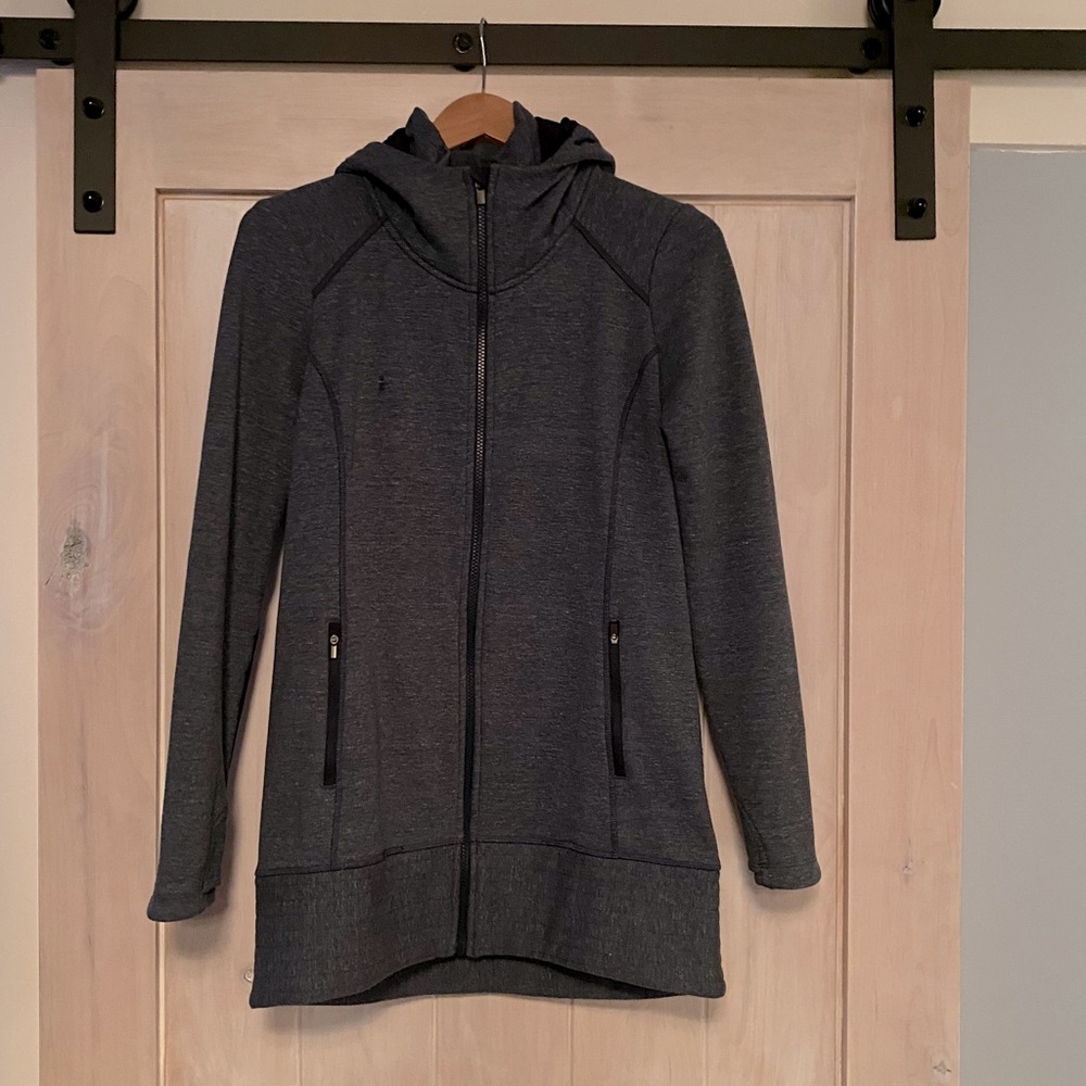 Athleta Denim Blue Fleece Lined Jacket